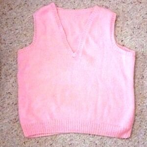 Hand Crafted Knitted Pink Sweater Vest